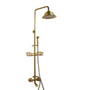 DecorBites™ Antique Brass Rainfall Shower Faucet Set with Handshower and Shelf
