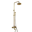 DecorBites™ Antique Brass Rainfall Shower Faucet Set with Handshower and Shelf