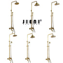 DecorBites™ Antique Brass Rainfall Shower Faucet Set with Handshower and Shelf