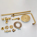 DecorBites™ Antique Brass Rainfall Shower Faucet Set with Handshower and Shelf