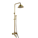 DecorBites™ Antique Brass Rainfall Shower Faucet Set with Handshower and Shelf
