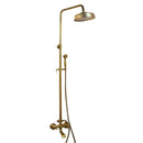 DecorBites™ Antique Brass Rainfall Shower Faucet Set with Handshower and Shelf