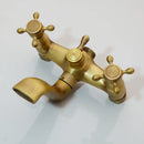 DecorBites™ Antique Brass Rainfall Shower Faucet Set with Handshower and Shelf
