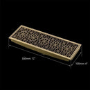 DecorBites™ Antique Brass Rectangle Bathroom Floor Drain Strainer - Deodorization Linear Design