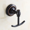 Antique brass robe hook ornate double towel hanger for bathroom