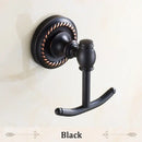 Antique brass robe hook ornate double towel hanger for bathroom