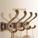 DecorBites™ Antique Brass Robe Hook Towel Holder Bathroom Accessories Wall Mount