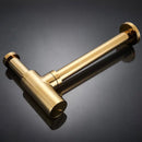 DecorBites™ Antique Brass Round Siphon P-Trap Bathroom Vanity Basin Pop-Up Drain