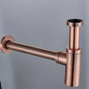 DecorBites™ Antique Brass Round Siphon P-Trap Bathroom Vanity Basin Pop-Up Drain