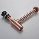 DecorBites™ Antique Brass Round Siphon P-Trap Bathroom Vanity Basin Pop-Up Drain