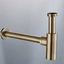 DecorBites™ Antique Brass Round Siphon P-Trap Bathroom Vanity Basin Pop-Up Drain
