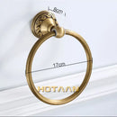DecorBites™ Antique Brass Round Towel Ring for Elegant Bathroom - Wall Mounted Classic Design