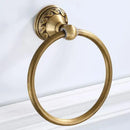DecorBites™ Antique Brass Round Towel Ring for Elegant Bathroom - Wall Mounted Classic Design