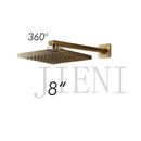 DecorBites™ Antique Brass Round Wall Mounted Rainfall Shower Faucet Set with 2 Handles
