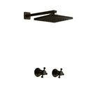 DecorBites™ Antique Brass Round Wall Mounted Rainfall Shower Faucet Set with 2 Handles