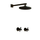 DecorBites™ Antique Brass Round Wall Mounted Rainfall Shower Faucet Set with 2 Handles