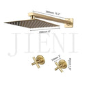 DecorBites™ Antique Brass Round Wall Mounted Rainfall Shower Faucet Set with 2 Handles
