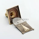 DecorBites™ Antique Brass Shower Drain Cover Euro Art Carved Bathroom Strainer