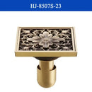 DecorBites™ Antique Brass Shower Drain Cover Euro Art Carved Bathroom Strainer