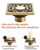 DecorBites™ Antique Brass Shower Drain Cover Euro Art Carved Bathroom Strainer