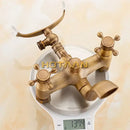 DecorBites™ Antique Brass Shower Faucet Kit with Wall Mounted Hand Held Shower Head