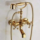 DecorBites™ Antique Brass Shower Faucet Kit with Wall Mounted Hand Held Shower Head