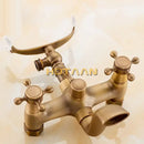 DecorBites™ Antique Brass Shower Faucet Kit with Wall Mounted Hand Held Shower Head