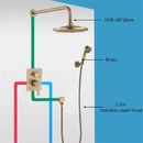 DecorBites™ Antique Brass Shower Faucet Set with 10 Inch Round Head - Bathroom Wall Kit