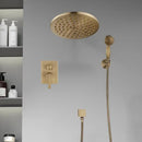 DecorBites™ Antique Brass Shower Faucet Set with 10 Inch Round Head - Bathroom Wall Kit