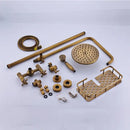 DecorBites™ Antique Brass Shower Faucet Set with 8'' Rainfall Head & Swivel Spray
