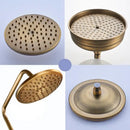 DecorBites™ Antique Brass Shower Faucet Set with 8'' Rainfall Head & Swivel Spray