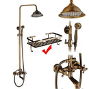 DecorBites™ Antique Brass Shower Faucet Set with 8'' Rainfall Head & Swivel Spray