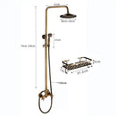 DecorBites™ Antique Brass Shower Faucet Set with 8'' Rainfall Head & Swivel Spray
