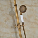 DecorBites™ Antique Brass Shower Faucet Set with Handheld Shower- 8" Rainfall Head