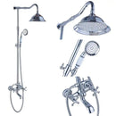 DecorBites™ Antique Brass Shower Faucet Set with Handheld Shower- 8" Rainfall Head