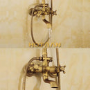 DecorBites™ Antique Brass Shower Faucet Set with Rainfall Shower Head and Hand Shower