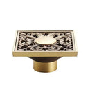 DecorBites™ Antique Brass Shower Floor Drain 10cm Square Waste Strainer Cover Grate