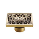 DecorBites™ Antique Brass Shower Floor Drain 10cm Square Waste Strainer Cover Grate