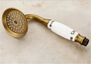 DecorBites™ Antique Brass Shower Set: 8" Rain Head, Hand Shower, Hose, Angle Valve, Bracket