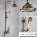 DecorBites™ Antique Brass Shower Set Single Handle Wall Mount Rainfall Mixer Faucet