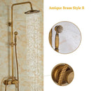 DecorBites™ Antique Brass Shower Set with 8" Rainfall Head and Hand Sprayer