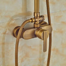DecorBites™ Antique Brass Shower Set with 8" Rainfall Head and Hand Sprayer