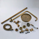 DecorBites™ Antique Brass Shower Set with 8" Rainfall Head and Hand Sprayer
