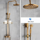 DecorBites™ Antique Brass Shower Set with Handshower, Rainfall Tap Crane
