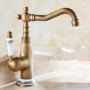 DecorBites™ Antique Brass Single Handle Basin Faucet Swivel Spout Mixer Water Tap
