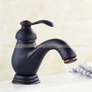 DecorBites™ Antique Brass Single Handle Deck Mount Bathroom Sink Faucet.