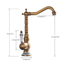 DecorBites™ Antique Brass Single Handle Kitchen Sink Faucet Hot & Cold Water Mixer