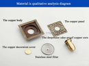 DecorBites™ Antique Brass Square Shower Floor Drain Strainer Grate - HJ-8702S