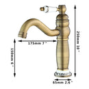 DecorBites™ Antique Brass Swivel Bathroom Faucet Mixer Tap with Single Handle