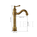 DecorBites™ Antique Brass Swivel Bathroom Faucet Mixer Tap with Single Handle
